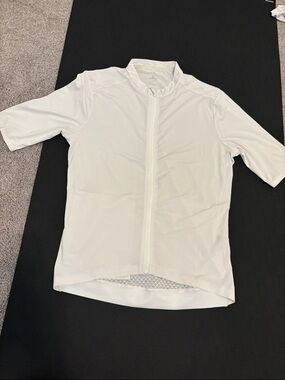 Ykywbike  White Short-Sleeve Cycling Jersey with Front Zip
